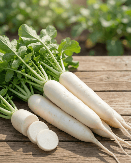 White Icicle Radish Seeds Raphanus Sativus Annual