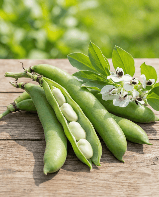 Broad Bean Seeds Threefold White Vicia Faba Annual Variety White Flower