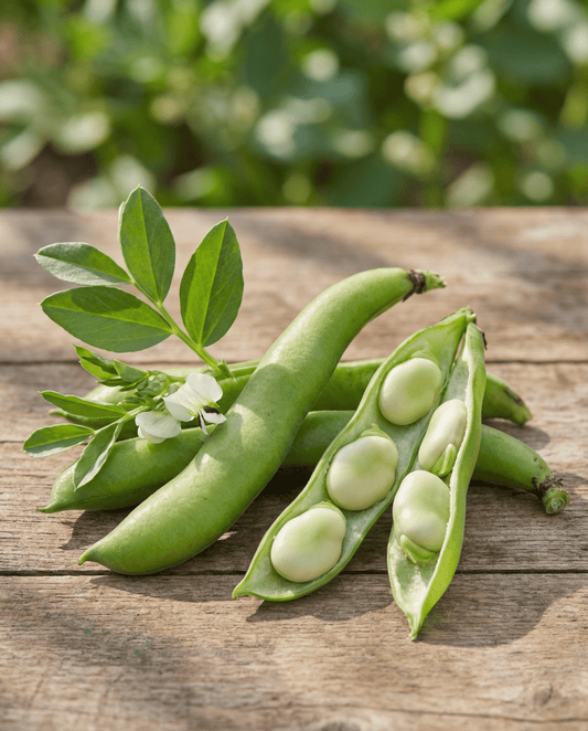 Broad Bean Seeds Threefold White Vicia Faba Annual Variety 100g
