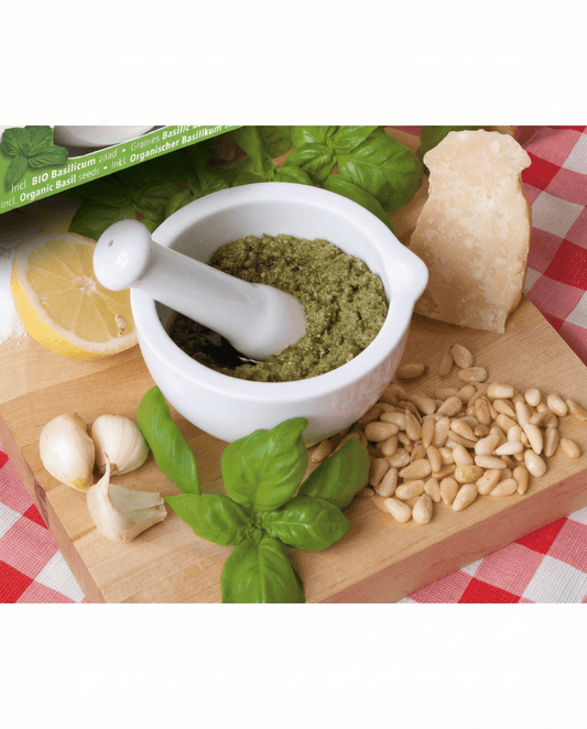 Basil Seeds Organic Ocimum Basilicum Herb Mortar Set