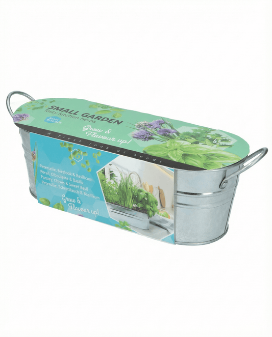 Kitchen Herb Seeds Basil Chives Parsley Set With Galvanized Tub Soil
