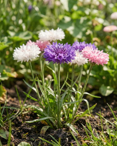 Graines en ruban de bleuet Tape Mixed Double Flowered 7.5m (Centaurea cyanus) – ruban de semis annuel
