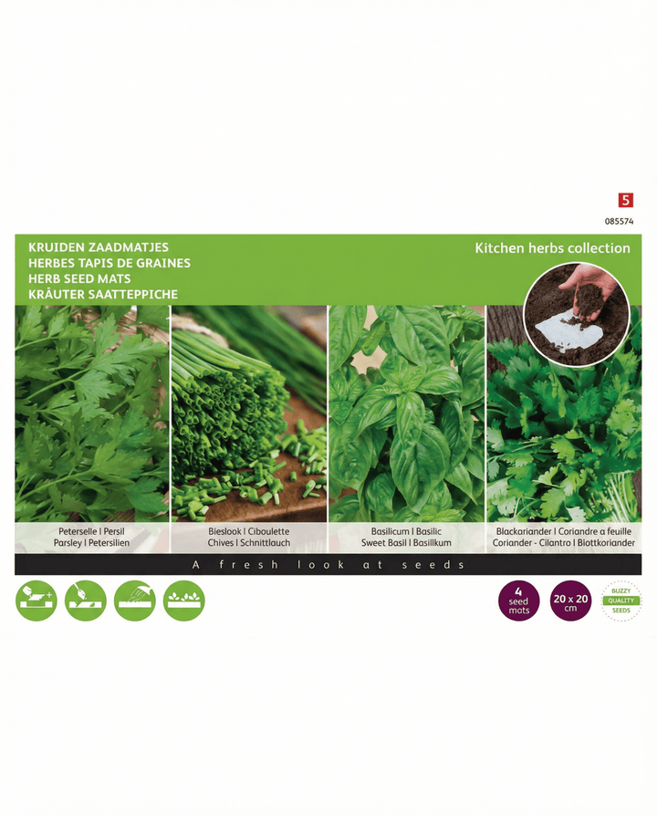 Herb Seed Mats Petroselinum Crispum 4 Pack 20x20 Cm