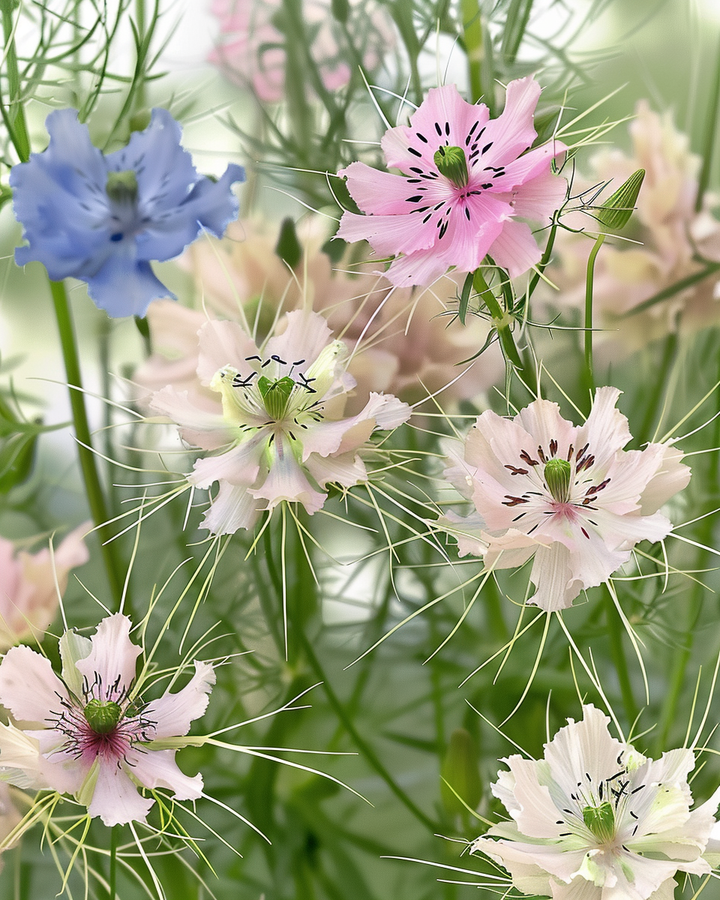 Organic Nigella Seeds Nigella Damascena Persian Jewels Mix