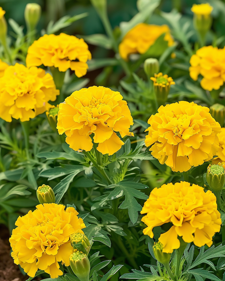 Dwarf African Marigold Tagetes Patula Nana Seeds Petite Yellow