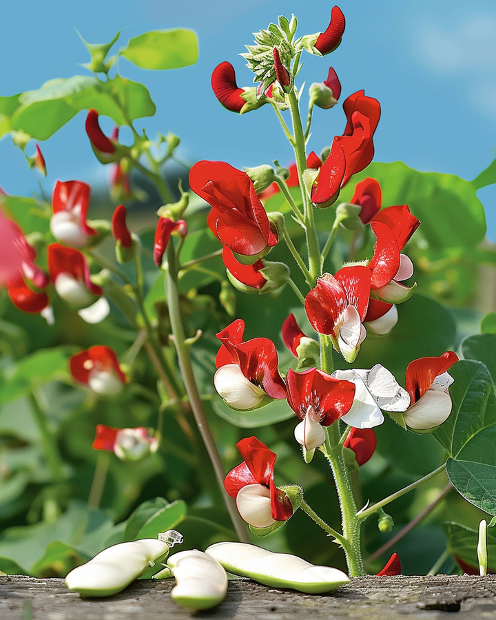 Painted Lady Runner Bean Seeds Phaseolus Coccineus Vegetable Variety