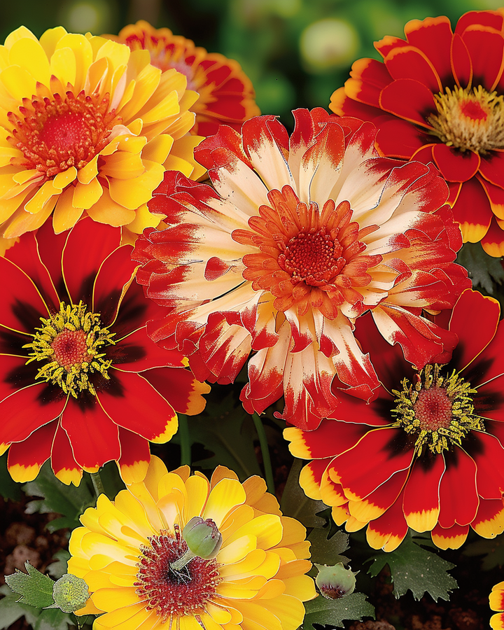 Mixed Marigold Seeds Chrysanthemum Carinatum Vibrant Annual Flowers