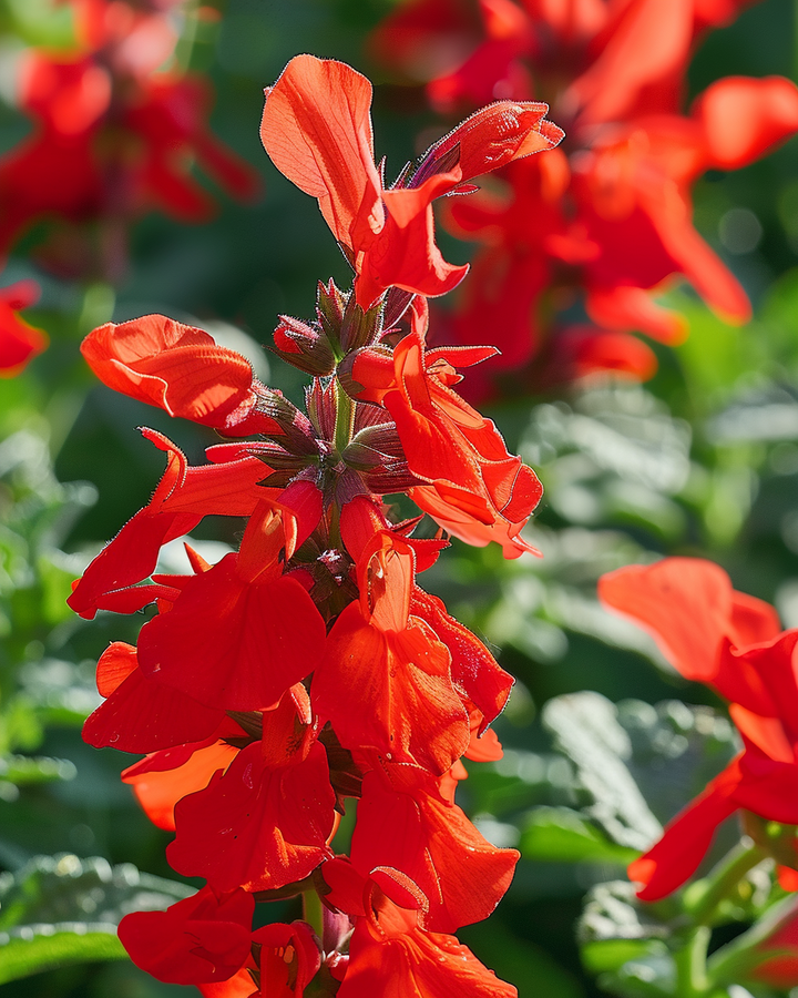Salvia Fire Sage Seeds Salvia Splendens Fiery Red Annual Flowers