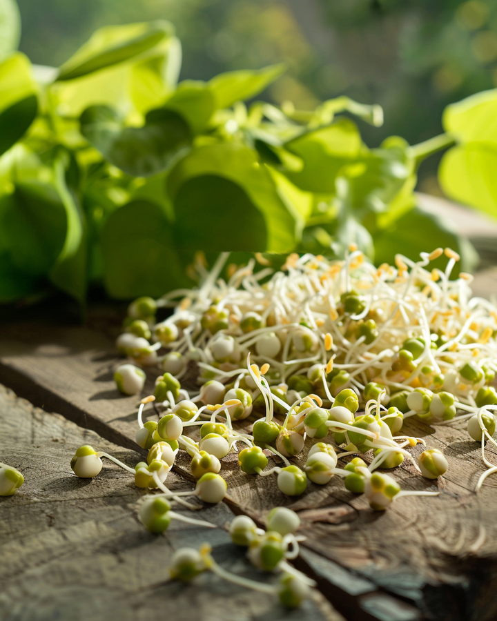 Sprouted Mung Beans Seeds Vigna Radiata Fresh Crunchy