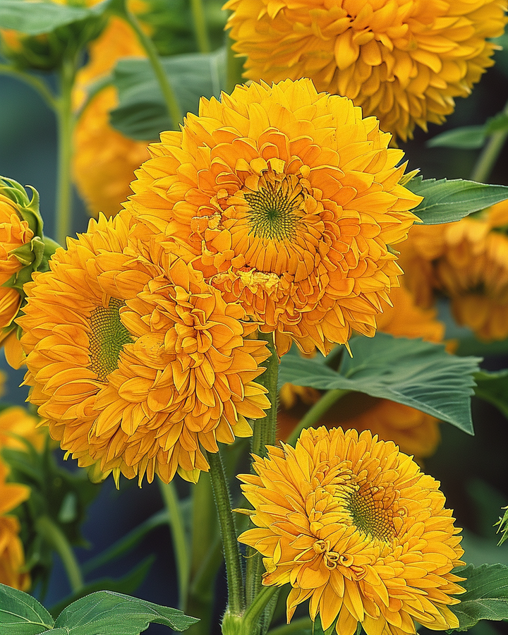 Double-flowered Sunflower Seeds Helianthus Annuus Sungold Tall