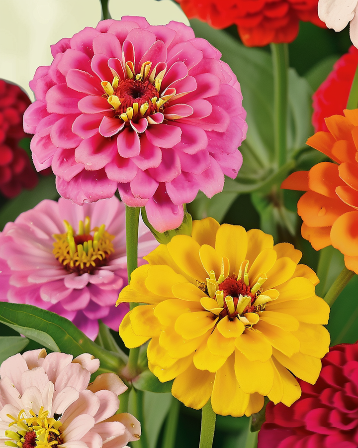 Organic Zinnia Elegans Dahlia Flowered Mix Seeds