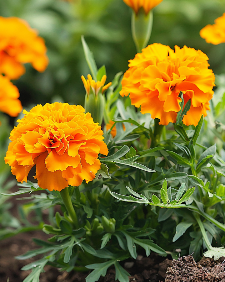Dwarf Marigold Seeds Tagetes Patula Nana Petite Orange Flower Seeds