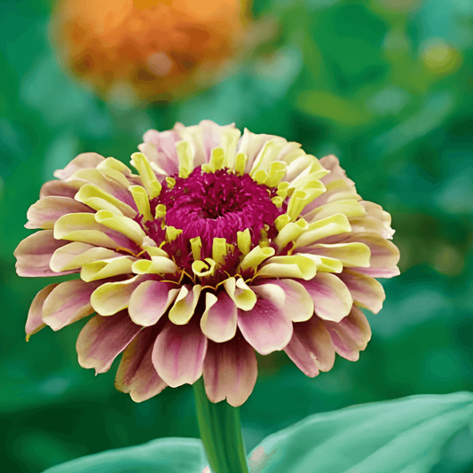 Zinnia Dahlia-flowered Seeds Queeny Lime Red Zinnia Elegans