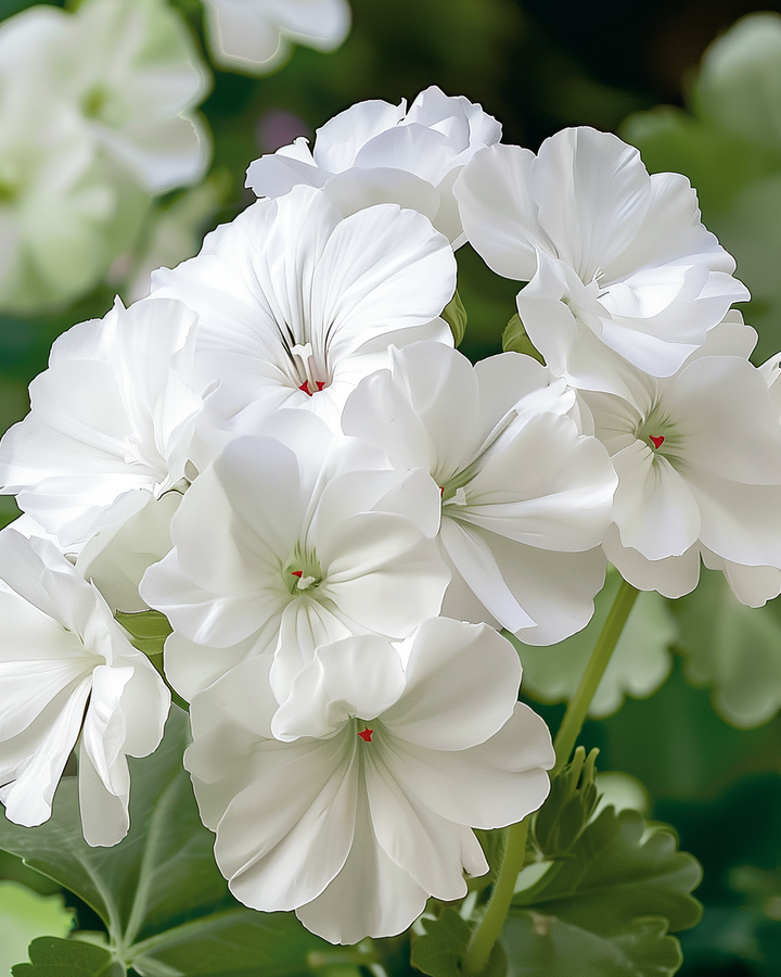 Geranium Apollo White F1 Seeds Pelargonium F1 Hybrid White Flowers