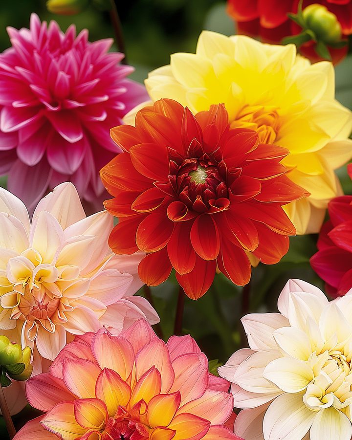 Dahlia Variabilis Unwins Hybrid Seeds Double-Flowered Mixed Colors
