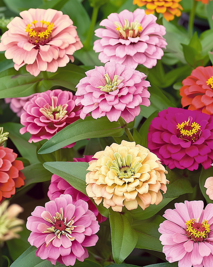 Zinnia Thumbelina Seeds Zinnia Elegans Dwarf Pastel Mix