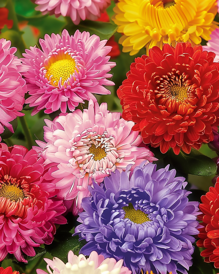 Summer Aster Princess Callistephus Chinensis Seeds Mixed Colors