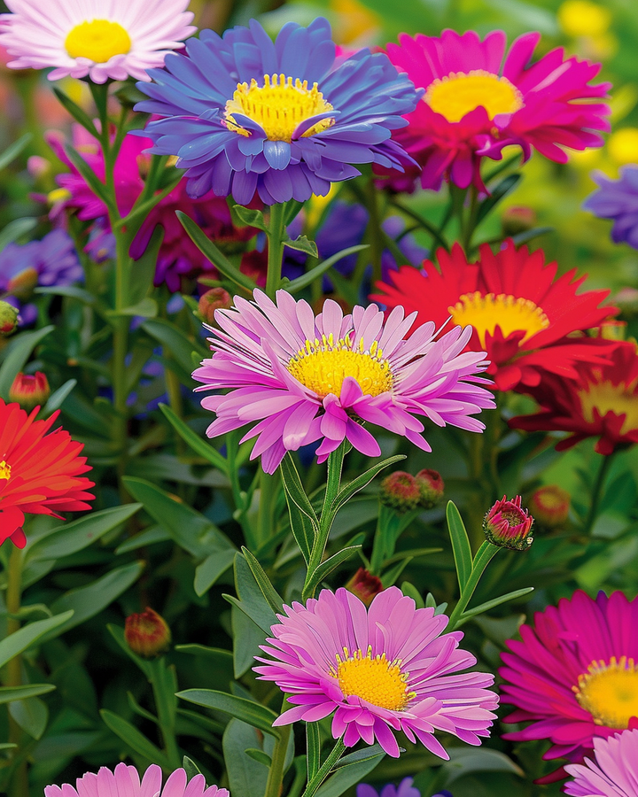 Summer Aster Seeds Callistephus Chinensis Single-Flowered Mixed