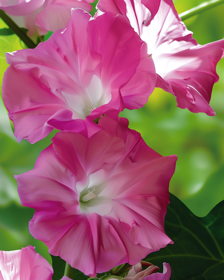 Climbing Flowers Ipomoea Tricolor Seeds Double Pink Blooming