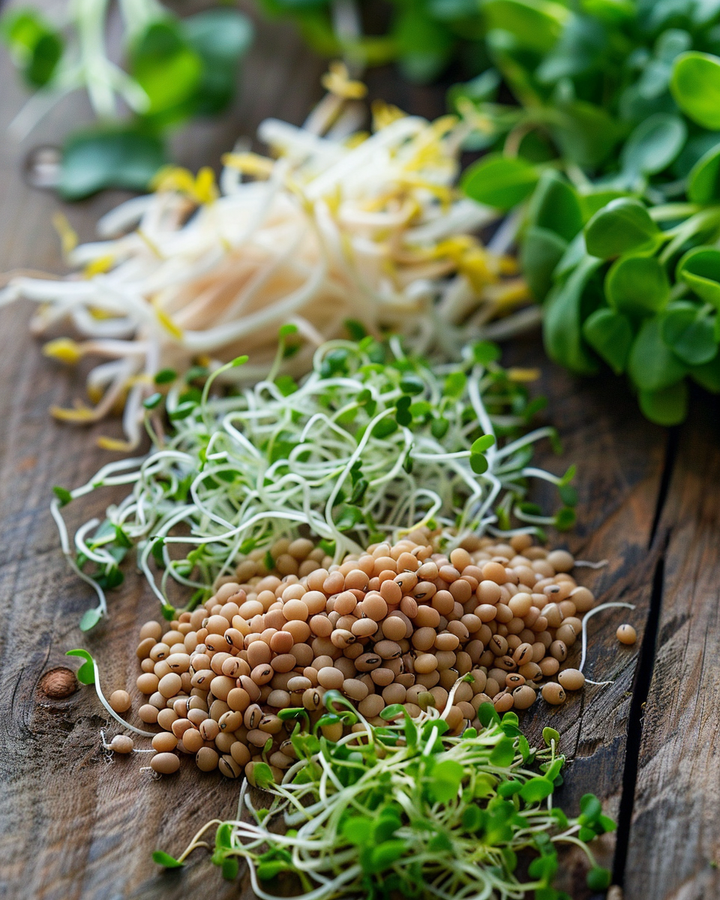 Organic Sprouting Seeds Lactuca Sativa Mung Bean Lentil Mix