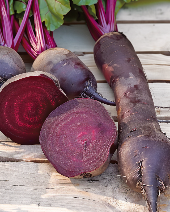Cylindra Beet Seeds Beta Vulgaris Medium Long Dark Red Variety