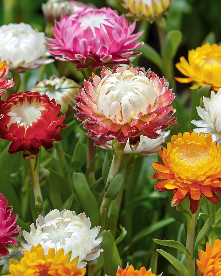 Strawflower Seeds Helichrysum Bracteatum Tom Thumb Low Flower Cluster