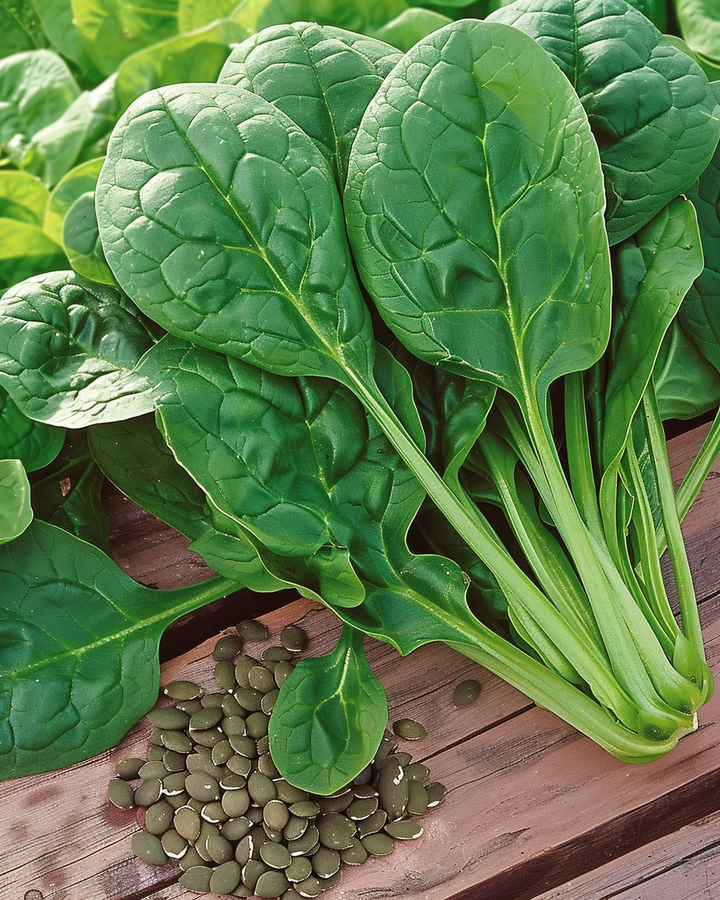 Spinach Seeds Nores Spinacia Oleracea Large Dark Green Leaves