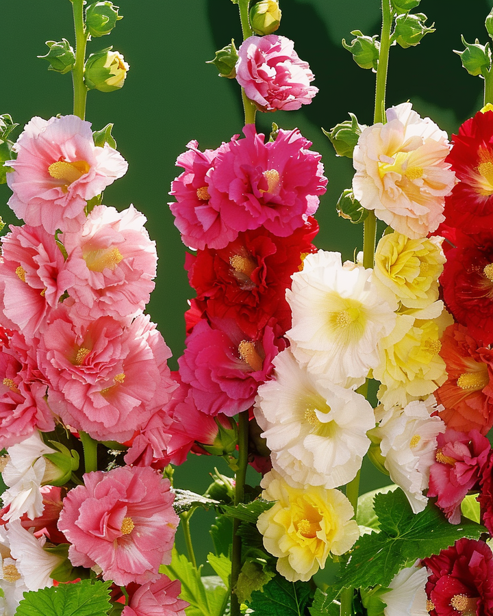Hollyhock Seeds Althea Rosea Double Multicolor Flower Mix
