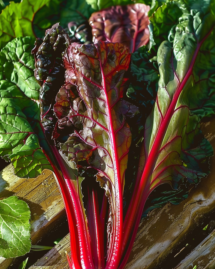 Swiss Chard Seeds Beta Vulgaris L Large Red Leaf Vegetable Seeds