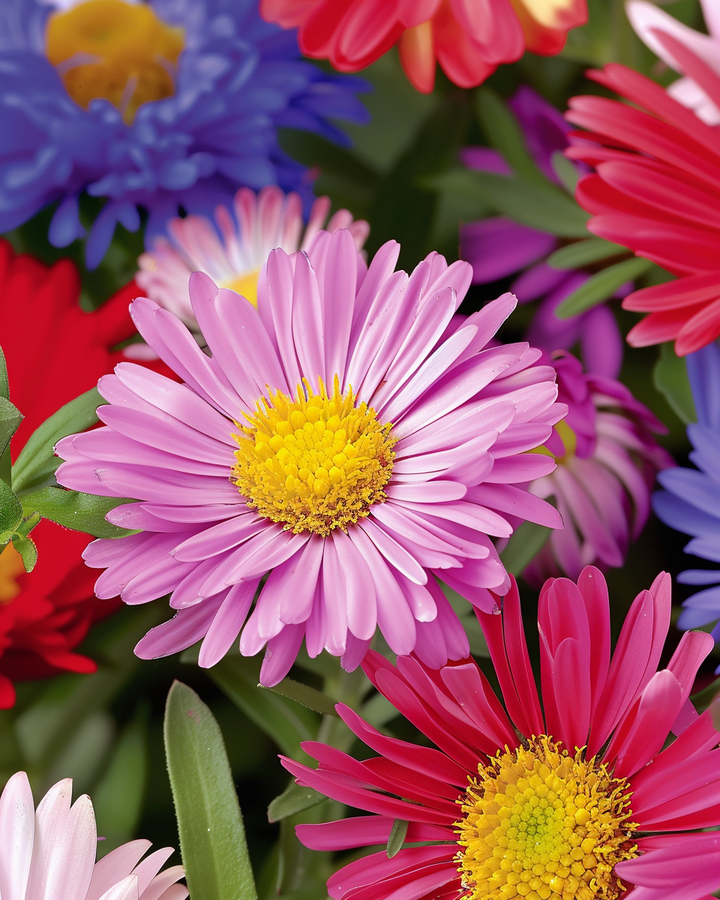 Summer Aster Seeds Callistephus Chinensis Single-Flowered Mixed