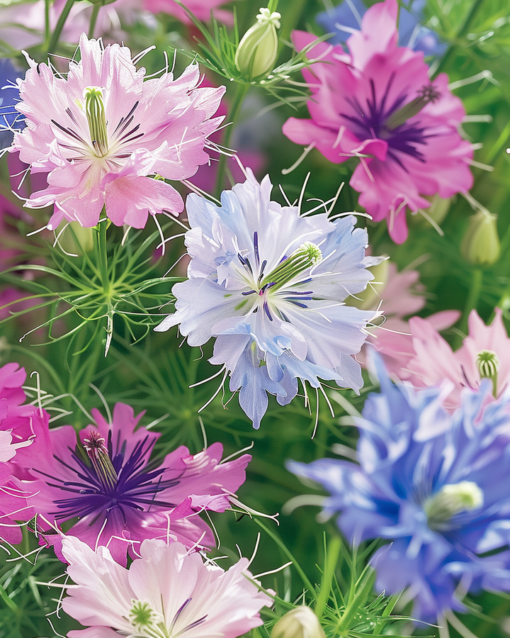 Nigella Seeds Persian Jewels Mixture Nigella Damascena Flowers