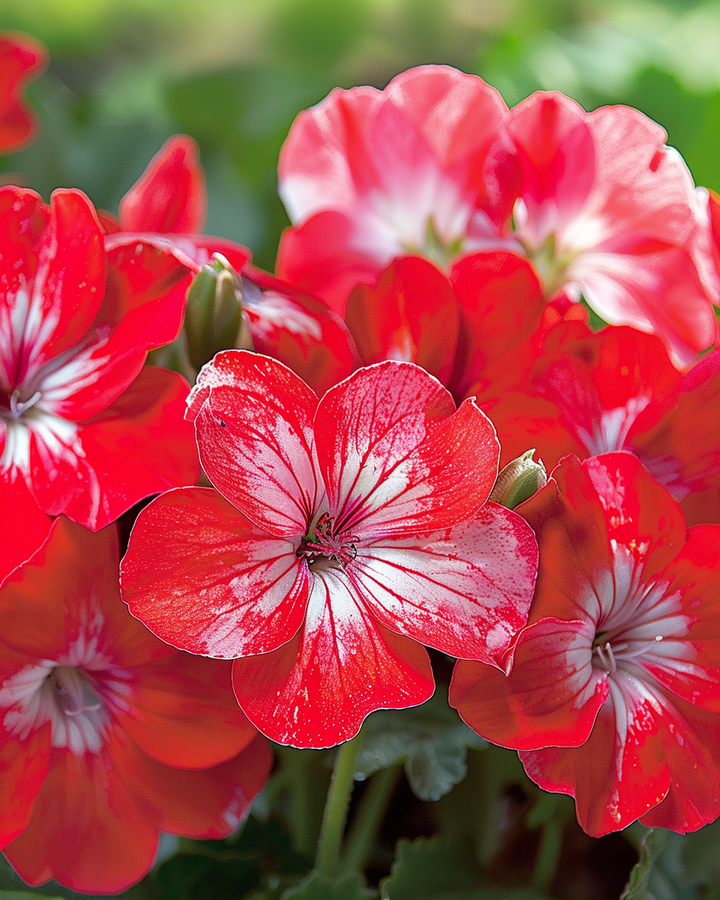 Pelargonium F1 Bright Eyes Red White Flower Seeds