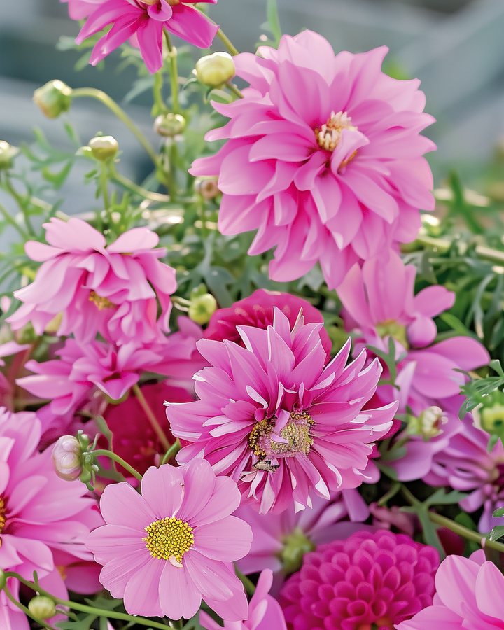 Pretty Pink Summer Flower Seeds Colorful Annual Mix