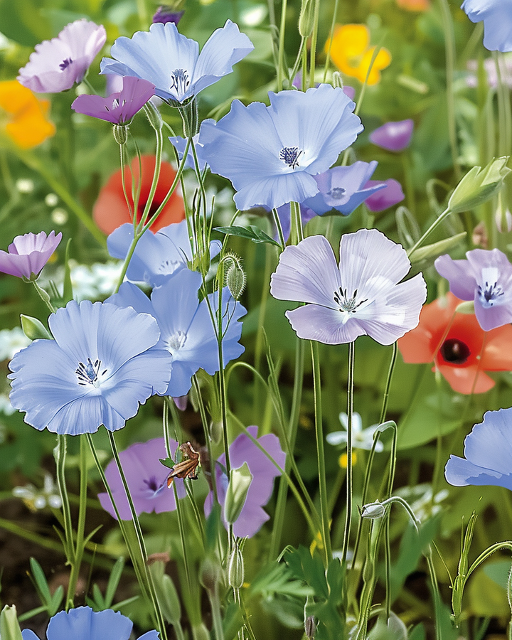 Wildflower Mix Seeds Linum Usitatissimum For 10m² Area