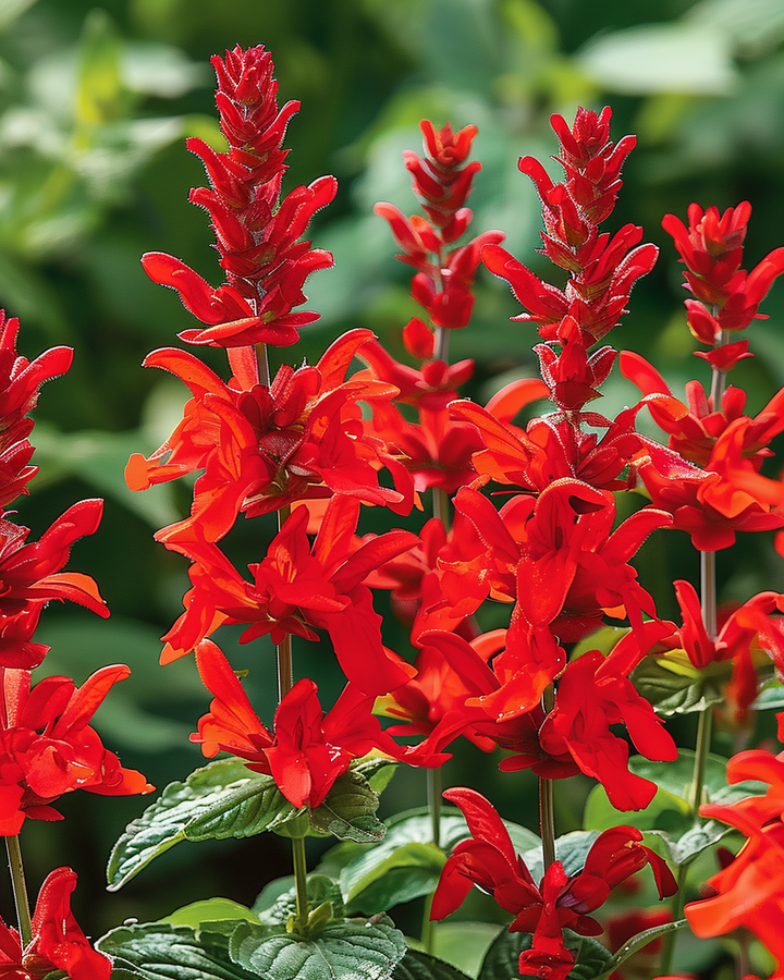 Salvia Fire Sage Seeds Salvia Splendens Intense Fiery Red Flowers