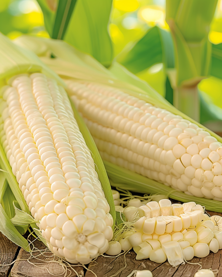 Sweet Corn Glacial Zea Mays Seeds White Sweet Crisp Cobs