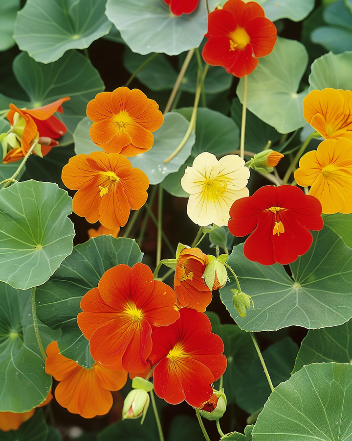 Nasturtium Seeds Tropaeolum Majus Single-flowered Mixed Variety