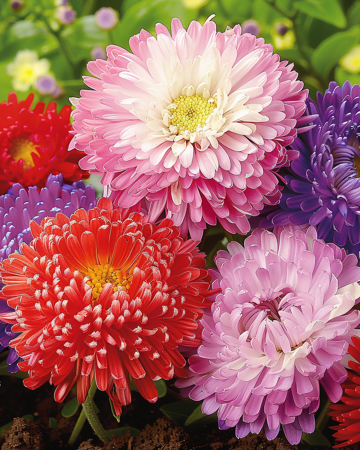 Summer Aster Seeds Callistephus Chinensis Mixed Colors