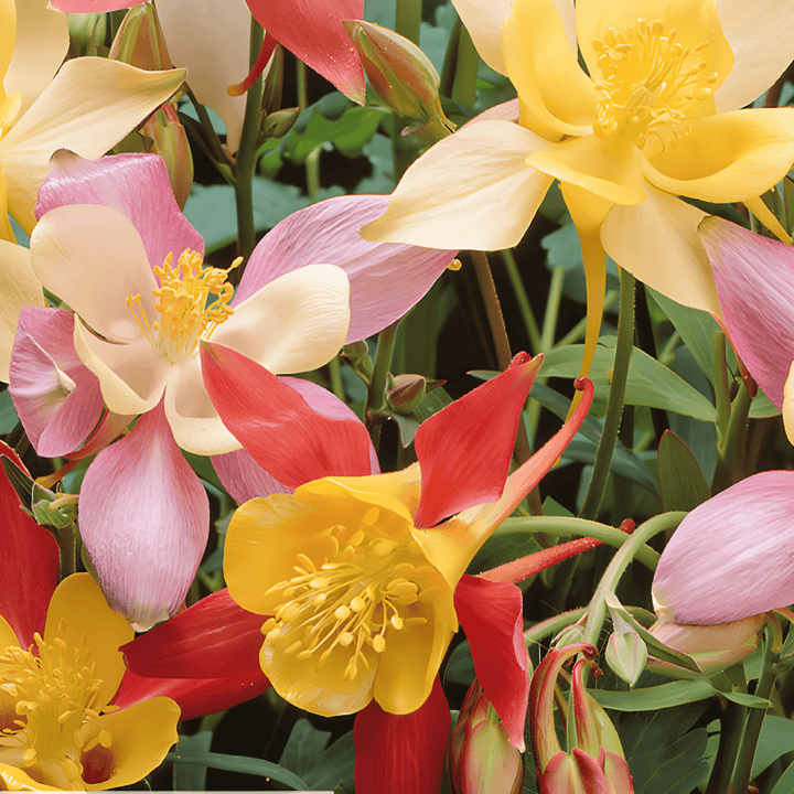 Columbine Mrs Scott Elliott Seeds Aquilegia Hybrida Vulgaris Flowers