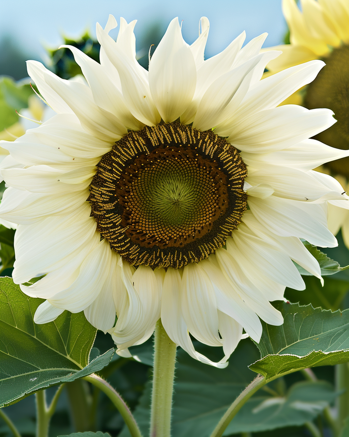 White Sunflower Seeds Helianthus Annuus White Moon F1 Variety