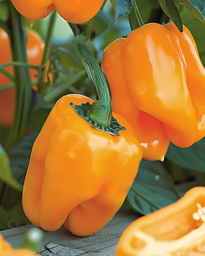 Orange Horizon Pepper Seeds Capsicum Annuum Sweet Compact Variety
