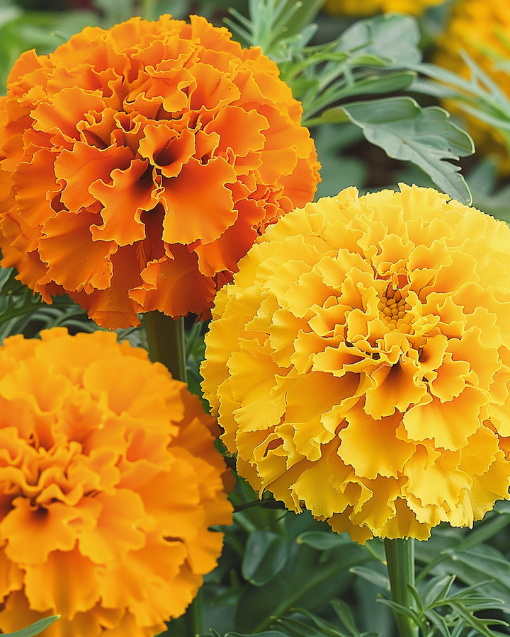 African Marigold Seeds Tagetes Erecta Tall Sunset Giants Mix