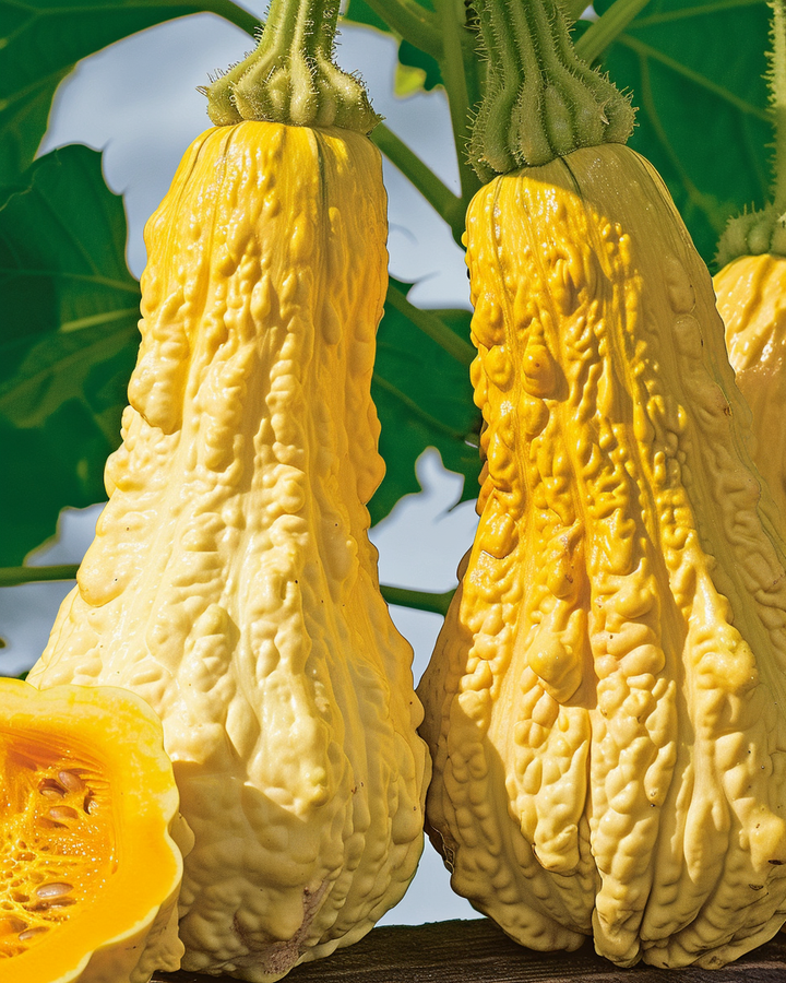 Friulian Wrinkled Zucchini Seeds Cucurbita Moschata Yellow Calabash Fruit