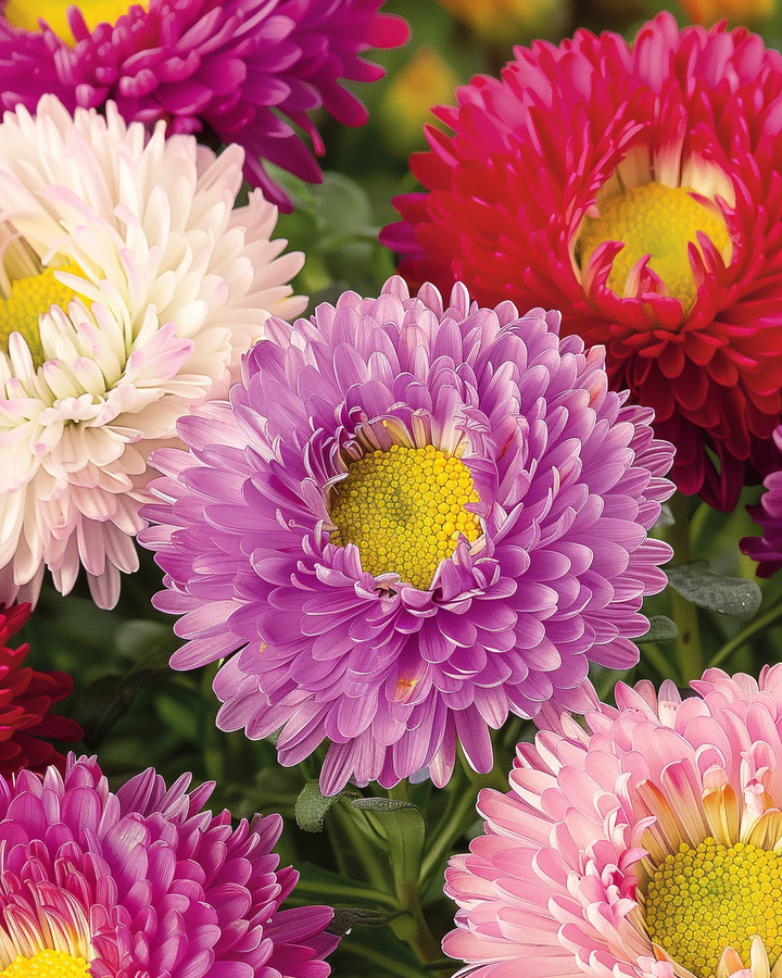 Summer Aster Seeds Callistephus Chinensis Powderpuff Mixed