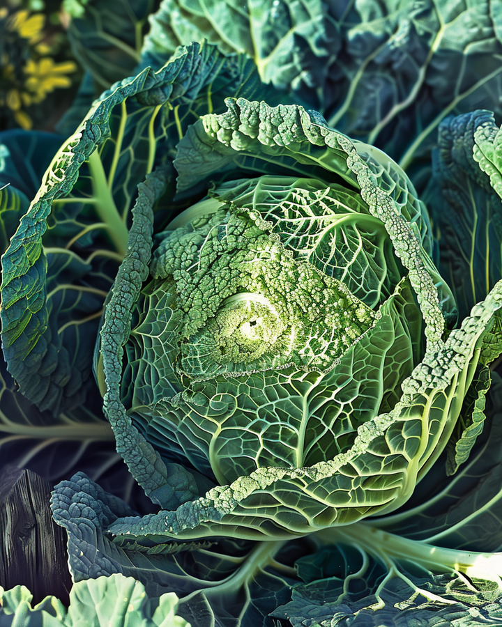 Savoy Cabbage Seeds Brassica Oleracea Dark Green Spots Variety