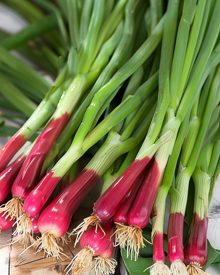 Red Spring Onion Seeds Allium Fistulosum Spicy Flavor Variety