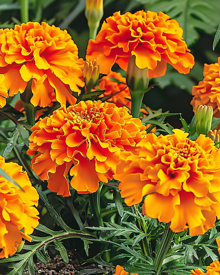 African Marigold Bolero Tagetes Patula Nana Seeds Bright Orange Flowers