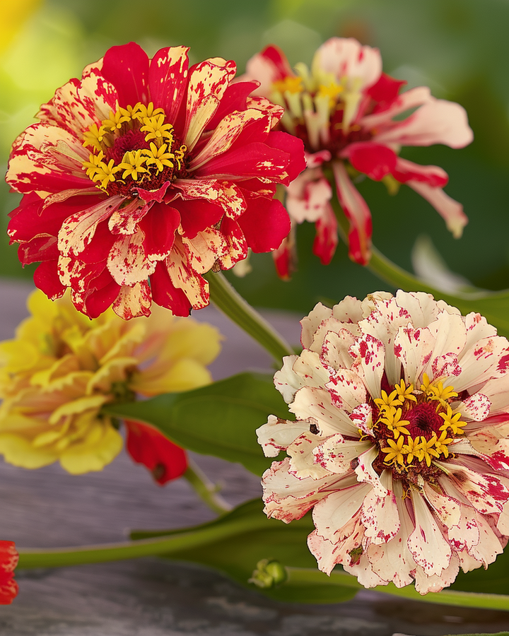 Zinnia Peppermint Stick Zinnia Elegans Flower Seeds