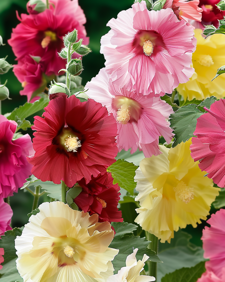 Hollyhock Seeds Alcea Rosea Summer Carnival Flower Seeds
