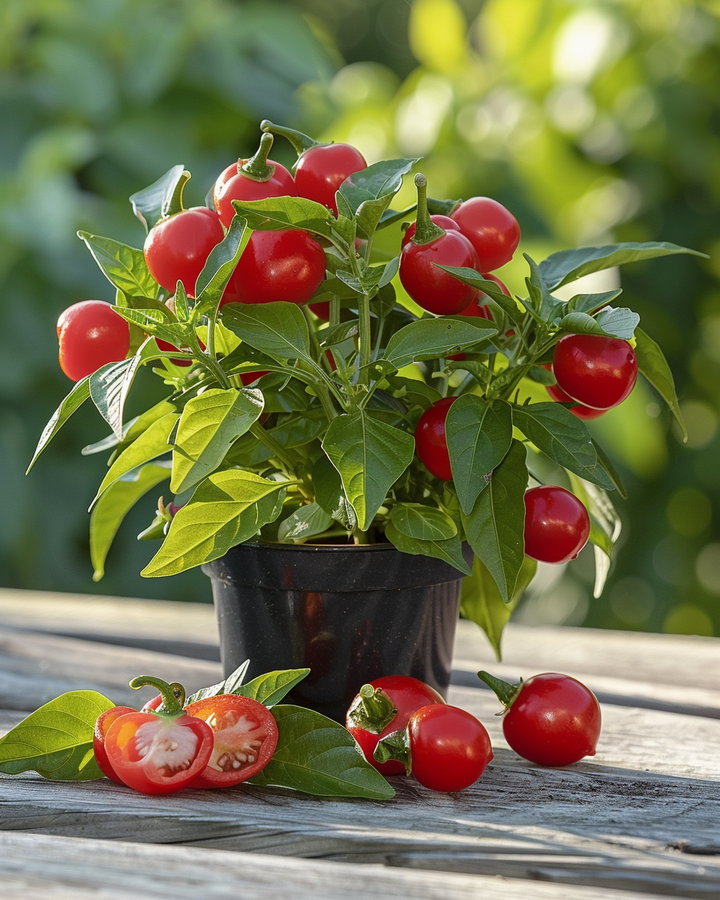 Perona Red Cherry Pepper Seeds Capsicum Annuum L. Hot Variety